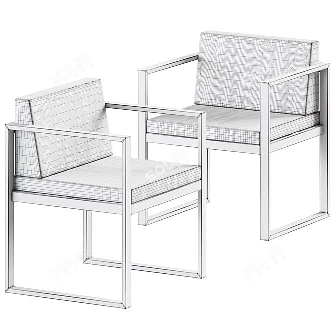 Laubo Garden Chair: Minimalistic Outdoor Elegance 3D model image 2