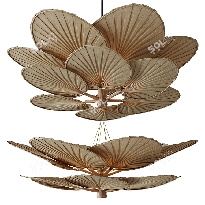 Leafy Elegance Chandelier 3D model image 1