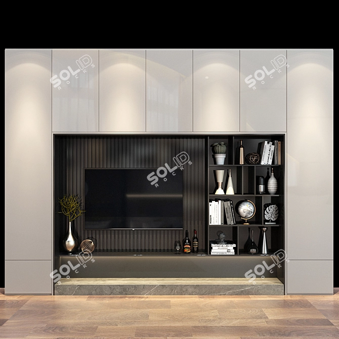 Modern TV Wall | Stylish Set 192 3D model image 1