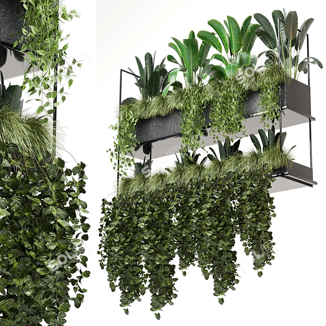 Metal Box Hanging Plants 3D model image 1