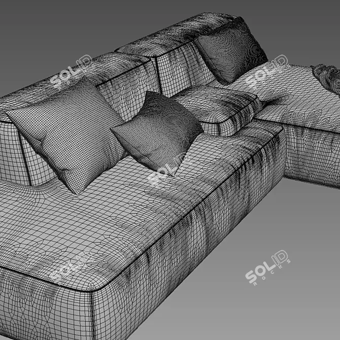 Italian LEMA Cloud: Stylish Sectional Sofa 3D model image 4