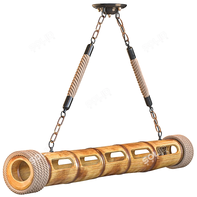 Bamboo Elegance Chandelier 3D model image 1