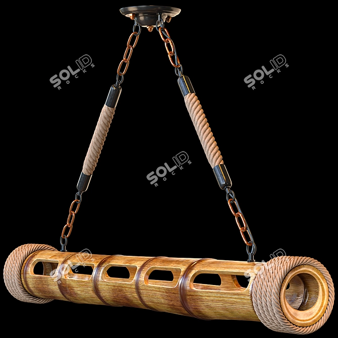 Bamboo Elegance Chandelier 3D model image 2