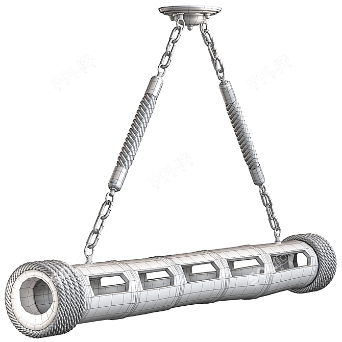 Bamboo Elegance Chandelier 3D model image 6