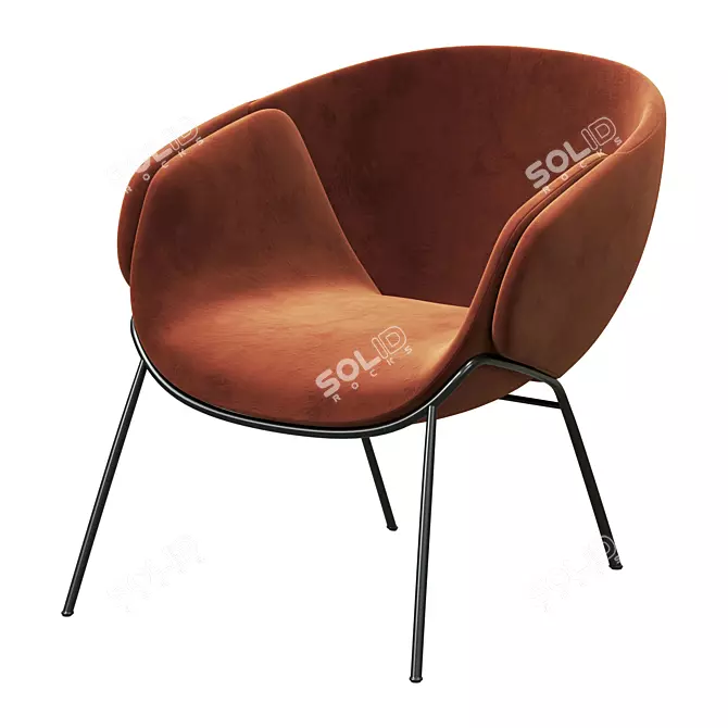 Anita Fabric Armchair - Elegant Comfort 3D model image 5
