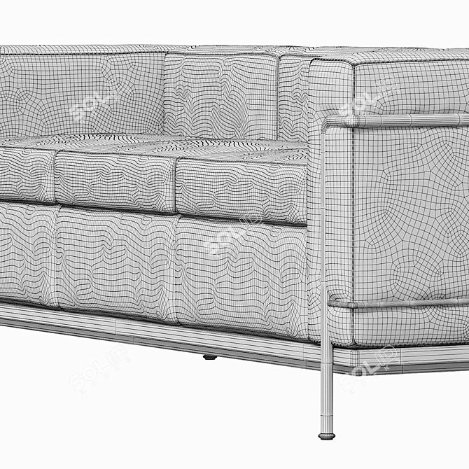 Le Corbusier LC2 3-Seater Sofa 3D model image 5