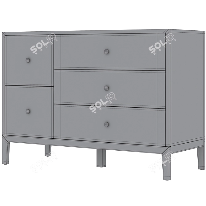 Simple Kids Wide Dresser 3D model image 5