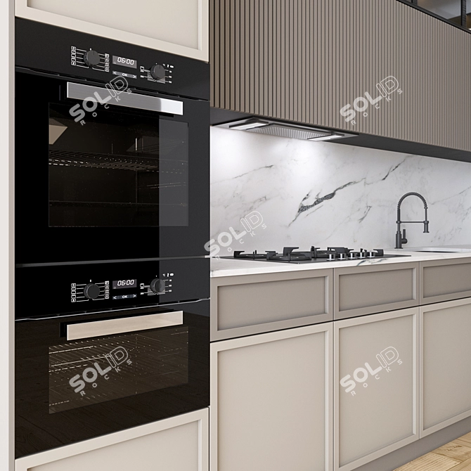Modern Kitchen Corner with Appliances 3D model image 2