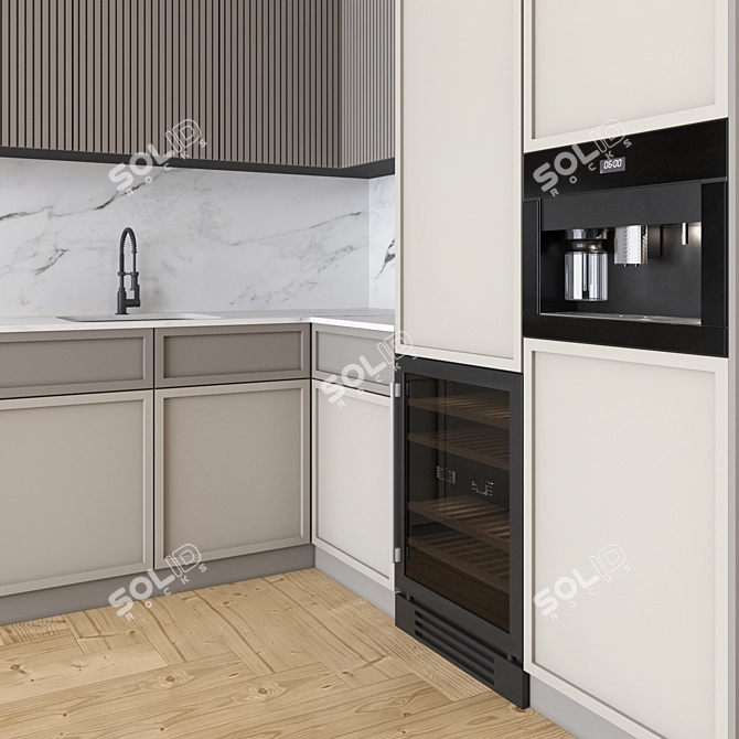 Modern Kitchen Corner with Appliances 3D model image 3