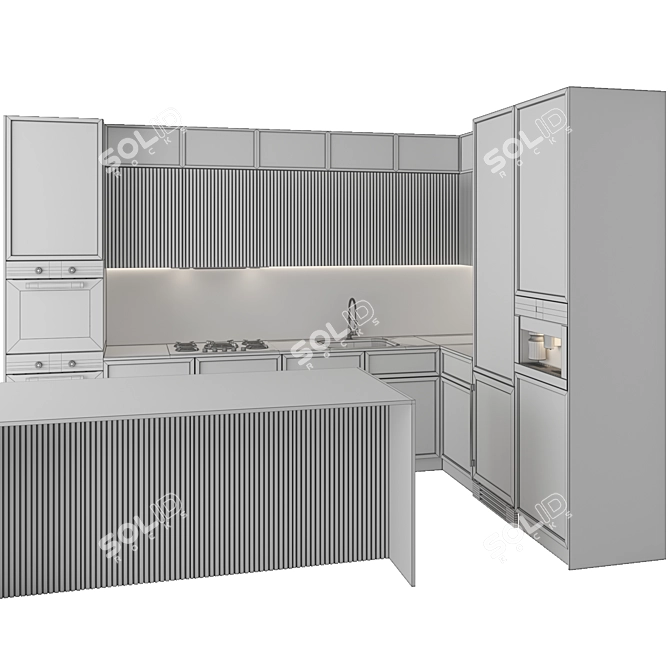 Modern Kitchen Corner with Appliances 3D model image 4