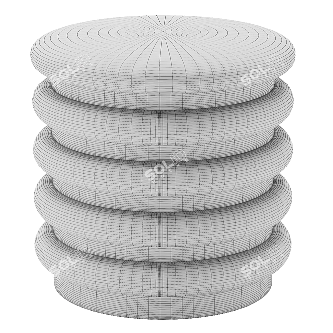 Contemporary JANINE Ottoman - Stylish and Functional 3D model image 2