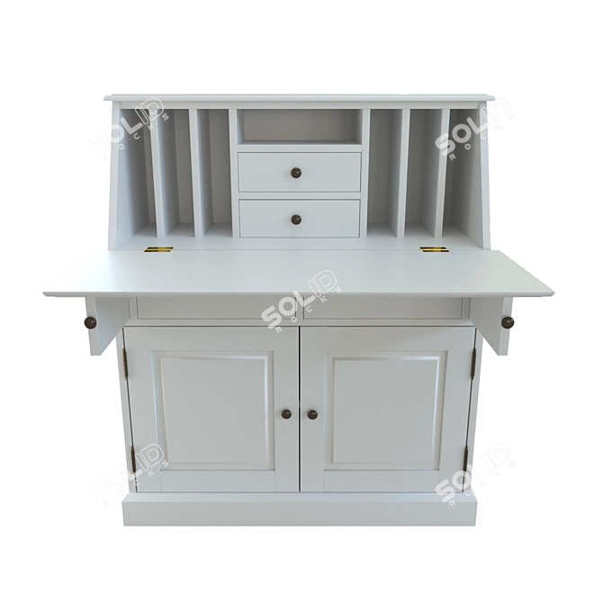 Betta Pine Secretary - Elegant and Practical 3D model image 2