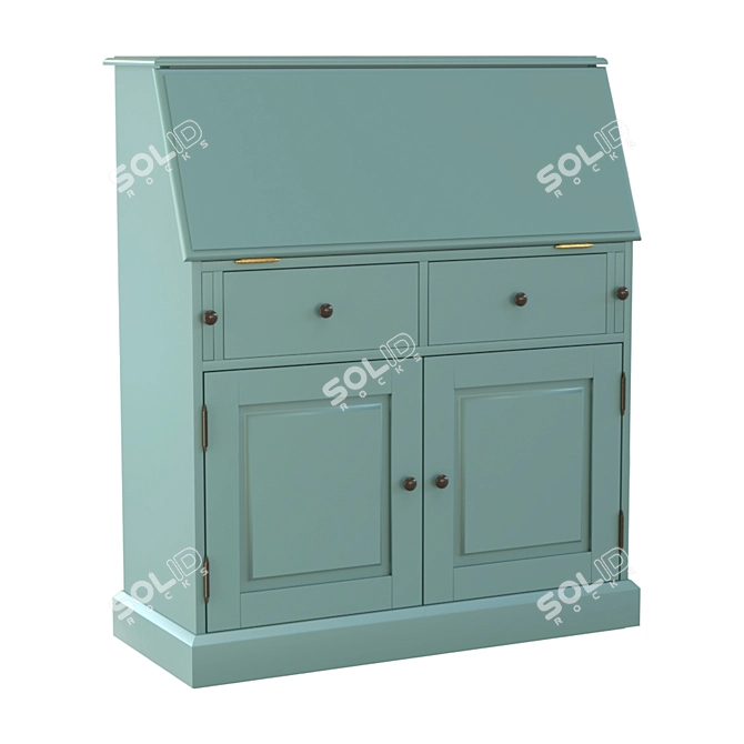 Betta Pine Secretary - Elegant and Practical 3D model image 7