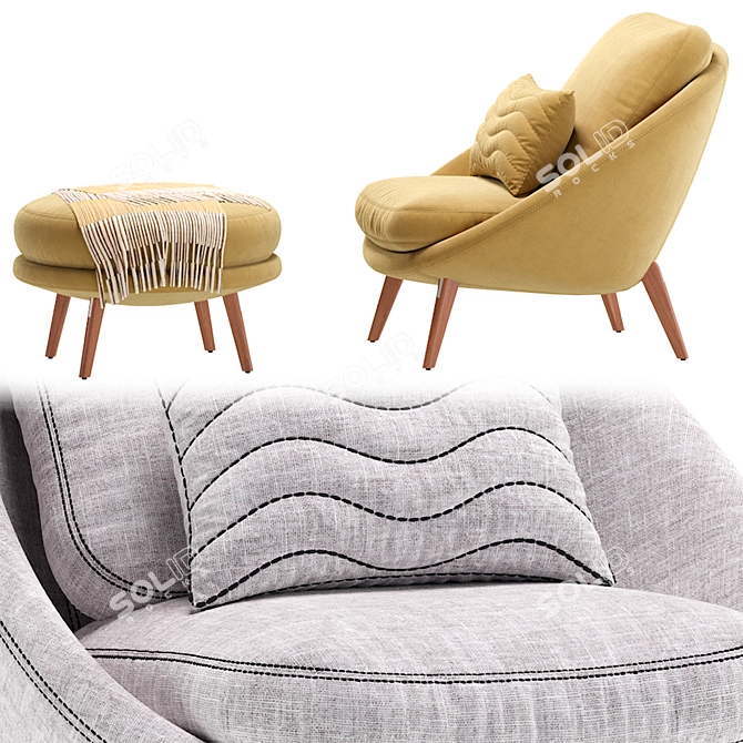 Lido by Minotti: Versatile Armchair in 6 Colors 3D model image 4