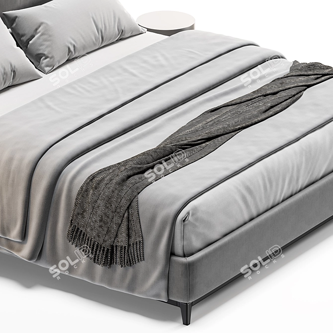 Luxury Quilted Bed by Minotti 3D model image 3