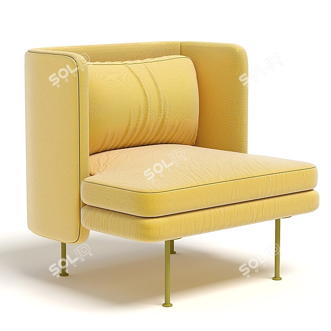 Modular Block Lounge Chair 3D model image 1