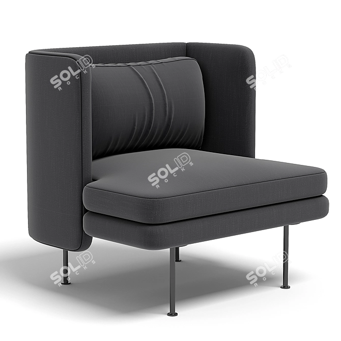 Modular Block Lounge Chair 3D model image 2