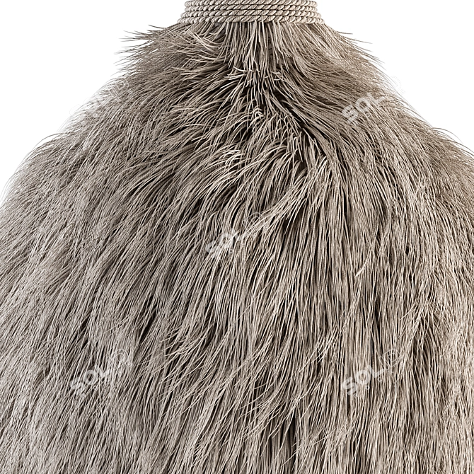 Natural Thatch Palm Pendant Light 3D model image 3