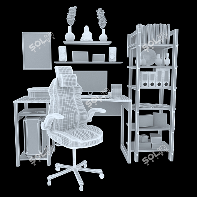 Modern Office Furniture Set 3D model image 6