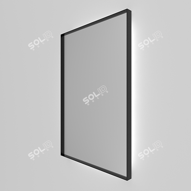 Sleek Aluminum Frame Mirror with Illumination 3D model image 3