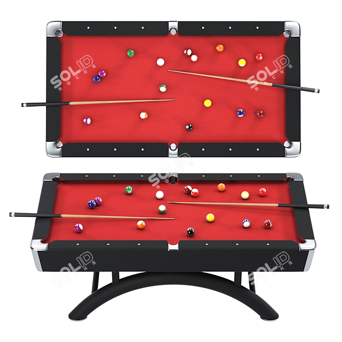 Sleek Pool Table Design 3D model image 1