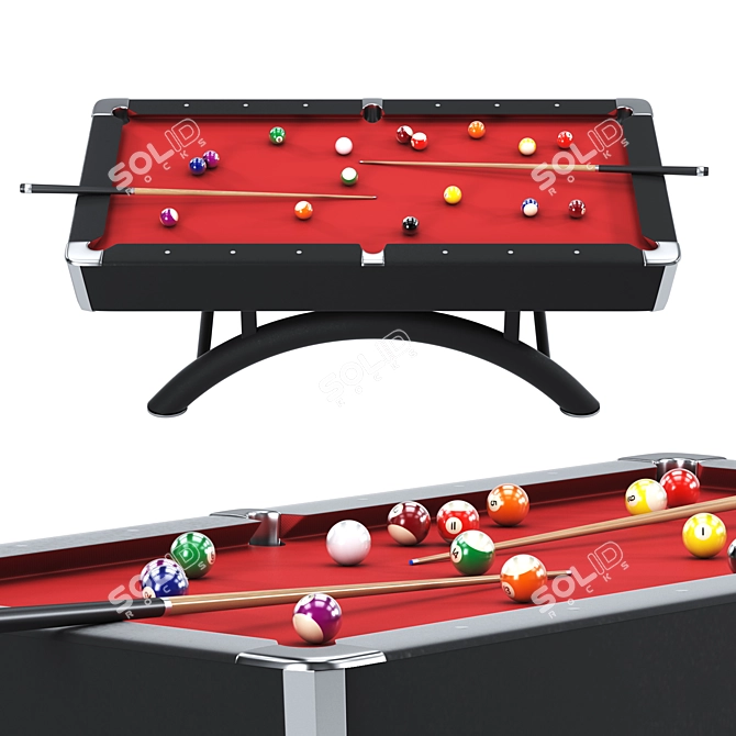 Sleek Pool Table Design 3D model image 3
