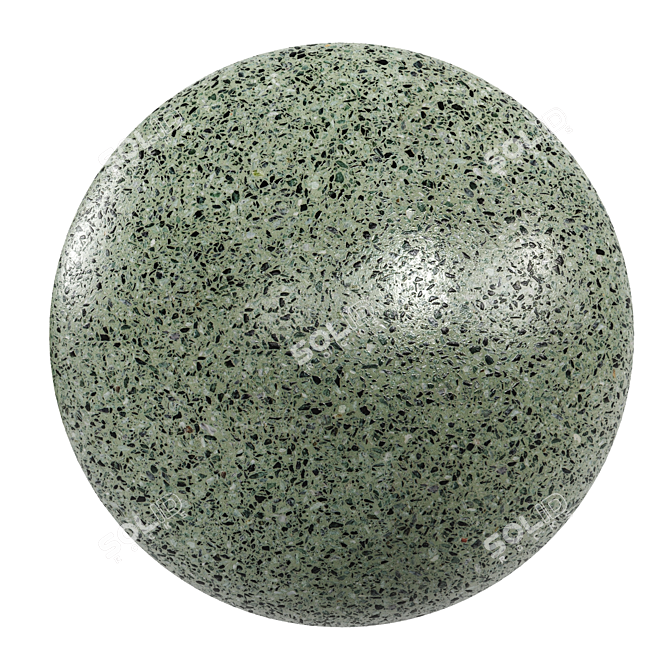 Italian Marble Terrazzo: Seamless PBR Material 3D model image 1