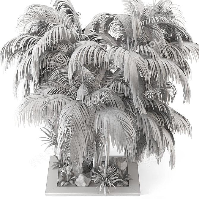 Outdoor Garden Set - Bush & Tree 3D model image 7
