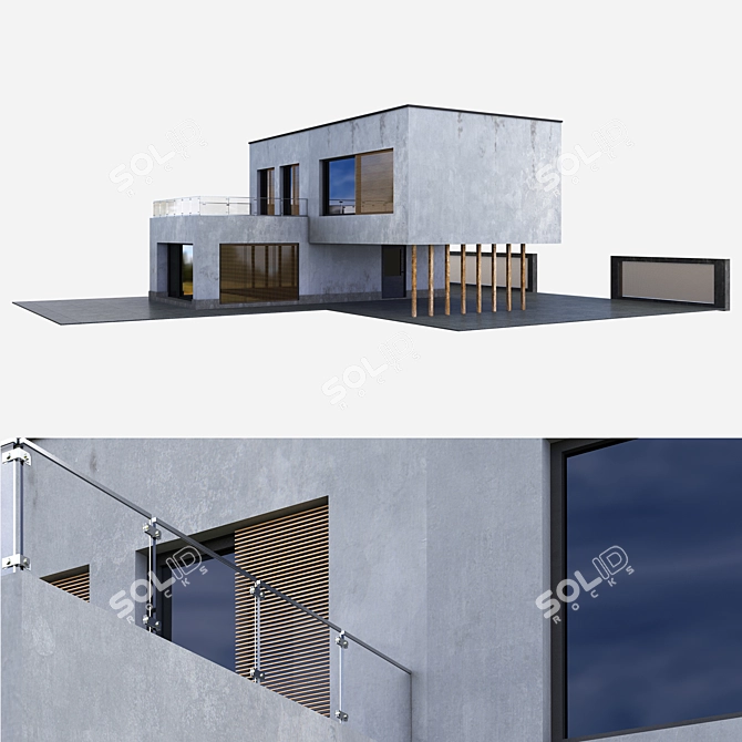 Modern Villa Model 3D model image 2