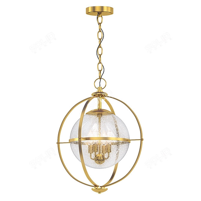 Elegant Brass Pendant Lighting 3D model image 1