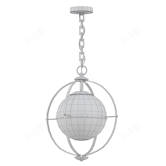 Elegant Brass Pendant Lighting 3D model image 2