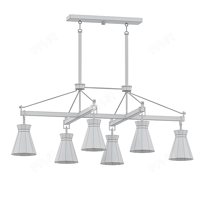 Sleek Matte Black Chandelier 3D model image 2