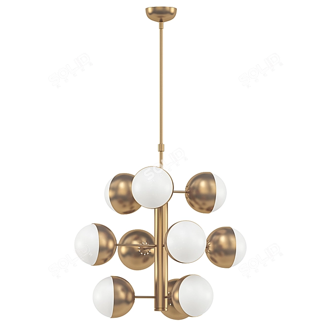 Mid Century Stilnovo Globe Chandelier 3D model image 1