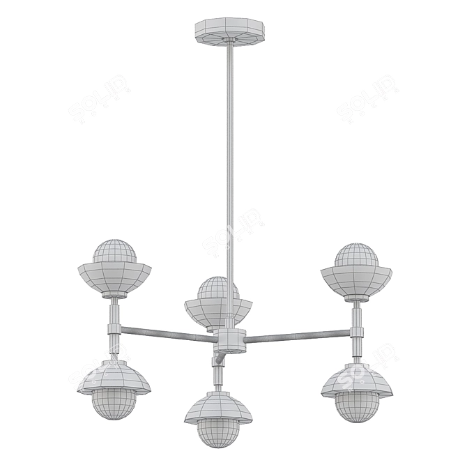 Elegant Greenwich 23" Chandelier 3D model image 2