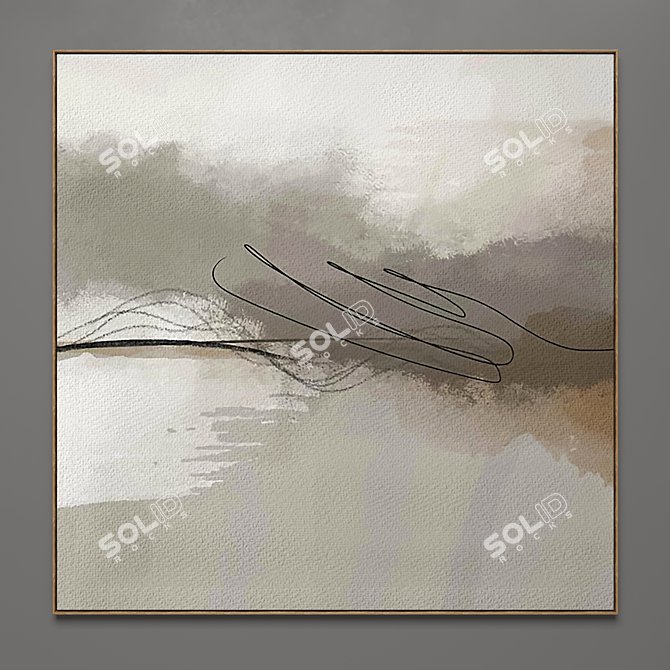 Abstract Plaster Square Frames 3D model image 2