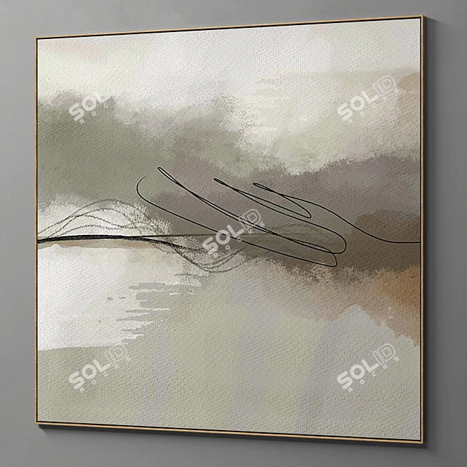 Abstract Plaster Square Frames 3D model image 5