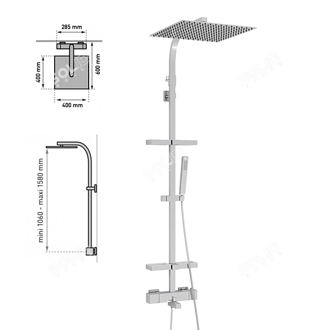 Luxury Touareg Shower Complex 3D model image 1