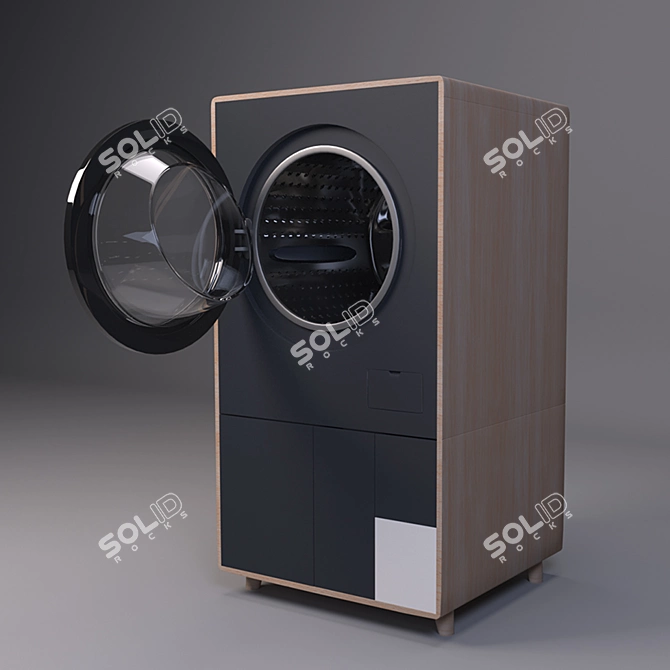 Wooden Laundry Sorter: Efficient and Eco-Friendly 3D model image 3