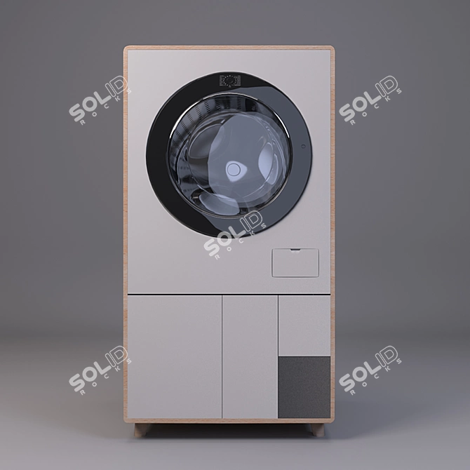 Wooden Laundry Sorter: Efficient and Eco-Friendly 3D model image 5