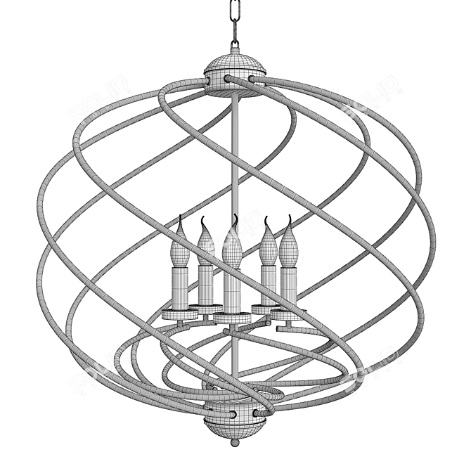 Eurosvet Sorrel Hanging Loft Chandelier 3D model image 2