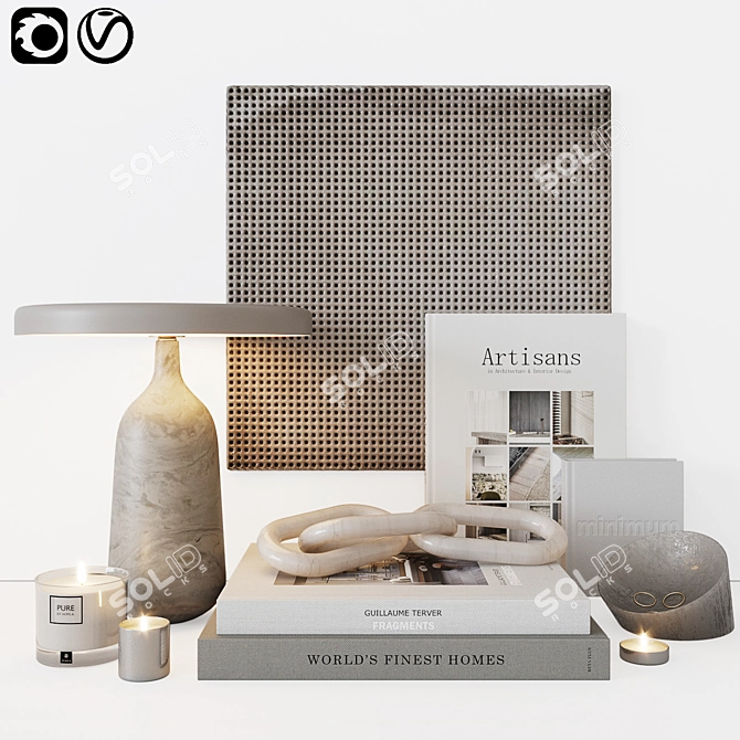 Elegant Artisan Decor Set 3D model image 1