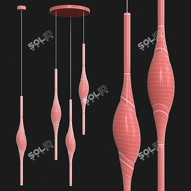 Sleek Fame Pendant Lamp 3D model image 2