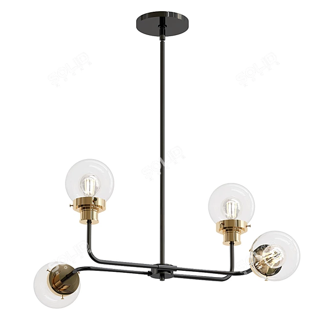 Modern Minimalist Poppy Chandelier 3D model image 1