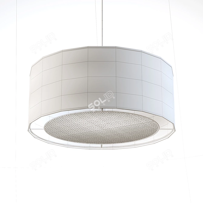 Elegant TRAVES Pendant Lamp: French Design & Natural Materials 3D model image 2