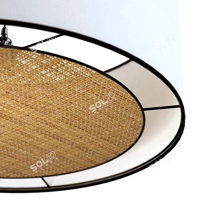 Elegant TRAVES Pendant Lamp: French Design & Natural Materials 3D model image 3