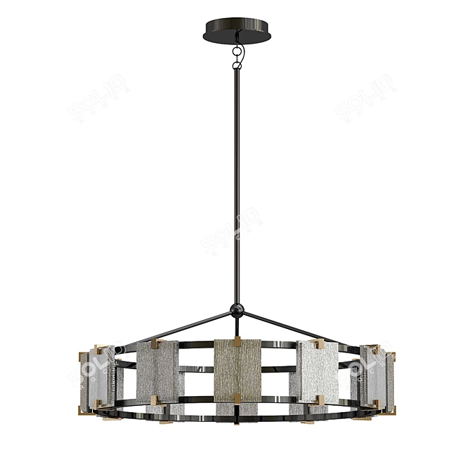 Elegant LED Crown Chandelier 3D model image 1