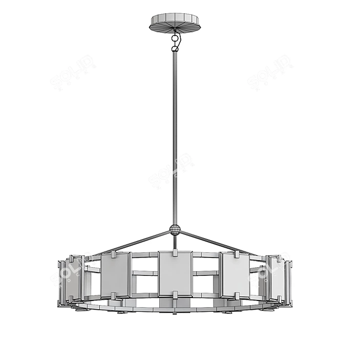 Elegant LED Crown Chandelier 3D model image 2