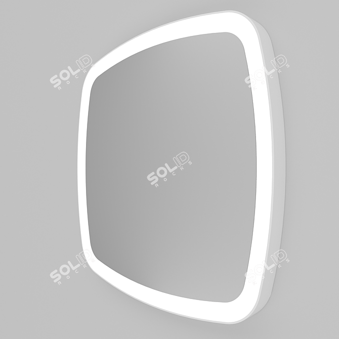 Slim Iron Frame Mirror with Backlight  3D model image 3