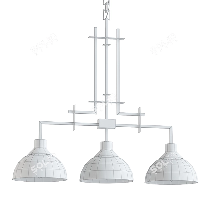 Elegant Bronze Glass Chandelier 3D model image 2