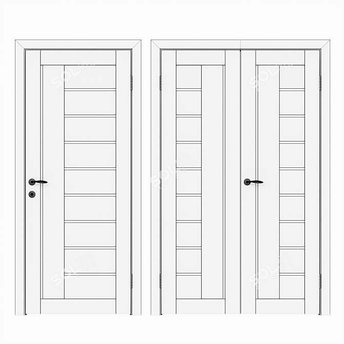 Title: Twist 4 Modern Interroom Door 3D model image 4